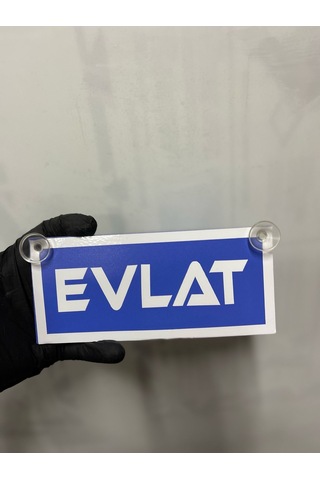 Mavi Renk Üzeri Beyaz Renk Evlat Yazılı Vantuzlu Cam Süsü Mavi Renk Üzeri Beyaz Renk Evlat Yazılı Vantuzlu Cam Süsü