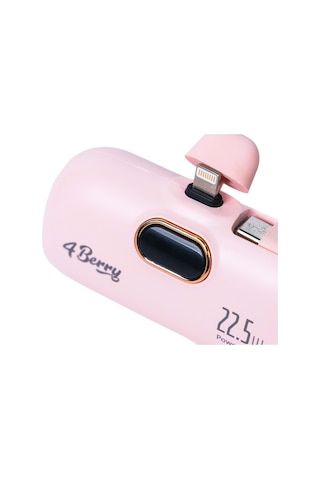 Dx268p 5000 Mah Powerbank 22.5w Lightning Hızlı Şarj Apple Uyumlu iPhone Uyumlu Mini Taşınabilir Şarj Cihazı Kompakt Tasarım Pembe