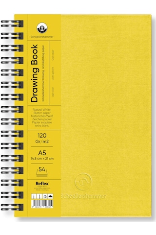 Schoellershammer Drawing Pad Sarı Sert Kapak Çizim Defteri 120 Gr A5 54 Yaprak