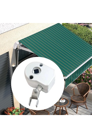 Homyl Dış Mekan Metal Tente Krank Şanzıman Beyaz 360 Derece Beyaz