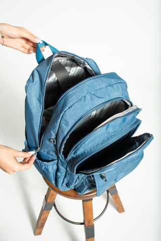 Nemo Bags Turkuaz Unisex Okul Çantası, Crinkle Su Geçirmez Kumaş, Laptop Seyahat Sırt Çantası, 24 Lt, 40x30cm Turkuaz