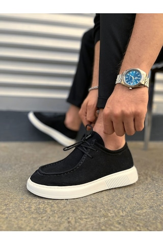 Dmr Elegance Jy170 Tornado Bağcıklı Süet Erkek Günlük Spor Klasik Ayakkabı Sbt - Siyah