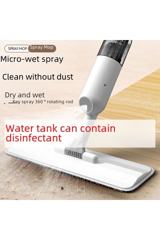 Xiyyadms Ev Temizliği Spreyli Mop Büyük Boy Düz Tabla Ultra İnce Lifli Rotatif Ellerden Temizlemeyen Tüp Mop Beyaz-mavi Başlangıç Modeli
