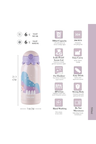 Çift Duvarlı Vakumlu Çocuk Termos 500ml