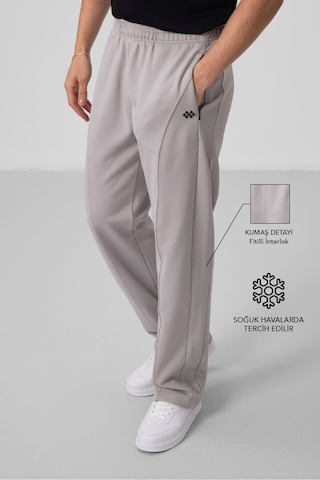 Tommylife Taş Yüzeyi Dokulu Standart Fit Palazzo Erkek Pantolon - 82171 Taş