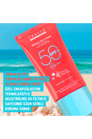 Thalia Yeni Nesil Hibrit Filtreli Su Bazlı Güneş Kremi SPF50+ 50 ML