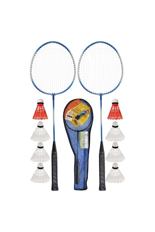 11 Parça Çantalı Set Badminton Raketi Seti 2 Raket + 8 Top + Çanta Amatör Çocuk-genç Raket Top Seti