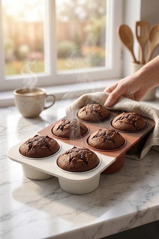 6'lı Derin Silikon Muffin Ve Cupcake Kalıbı Çok Renkli