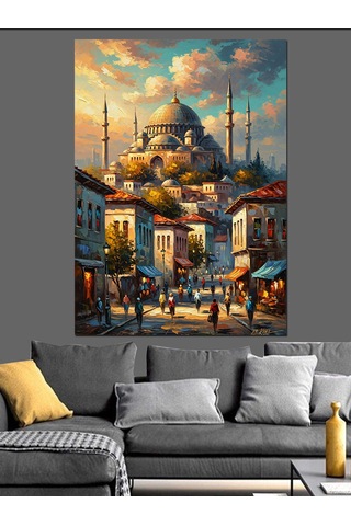 Ahşap Tablo İstanbul Süleymaniye Camii Ve Şehir