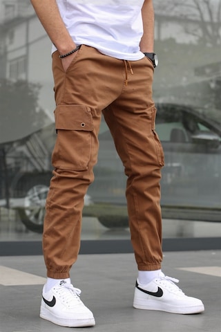 Madmext Camel Dar Paça Kargo Cep Erkek Pantolon 5647