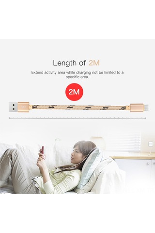 Ximistore9 2m Siyah Nylon Tip-c Kablosu: Hızlı Şarj Ve Veri Transferi - Huawei P10/mate9, Honor V8, Xiaomi 5s6 Uyumlu, Dayanıklı Alyuminyum Uç