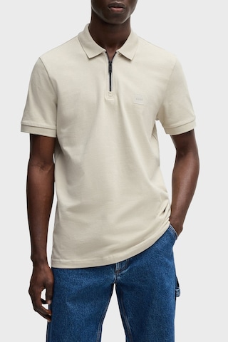 Boss Pamuklu Slim Fit Yarım Fermuarlı Polo Yaka T Shirt Erkek Polo 50537507 271 Gri GRİ