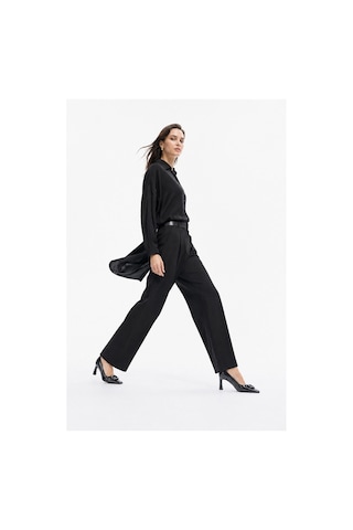 Luvi Shoes Vlınder Siyah Kırışık Rugan Tokalı Kadın Topuklu Ayakkabı