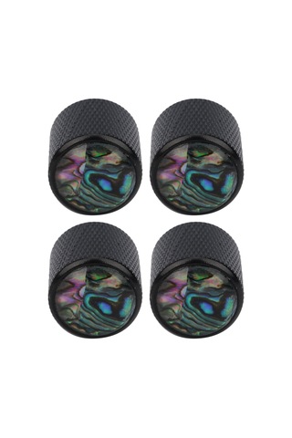 Hfambition 4 Adet Elektro Bas Ve Gitar Ton/volüm Kontrol Knobu - Metal + Gerçek Kabuk Takımı Siyah Renkli Dayanıklı Aksesuar