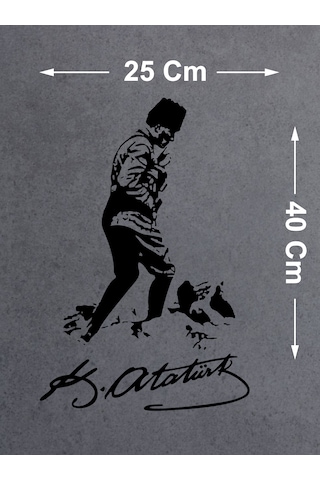 Mustafa Kemal Atatürk Kocatepe Silüet Sticker - Araba Oto Motosiklet Karavan Sticker - 00617 40x25 Cm