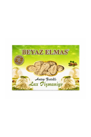 Beyaz Elmas Antep Fıstıklı Pişmaniye 250 Gr - Glikoz İçermez - %100 Doğal Pancar Şekerinden Üretilmiştir - Geleneksel Türk Pişmaniyesi