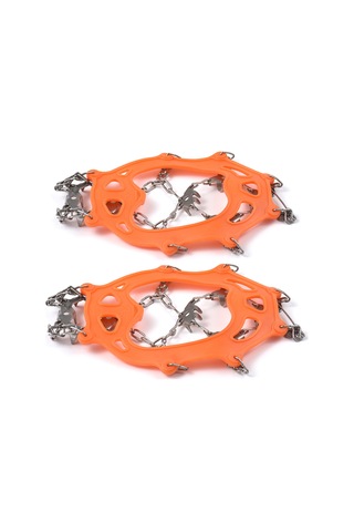 Wezone Paslanmaz Çelik 24 Dişli Buz Tırnağı - Kar Buz Kaydırmaz Ayakkabı Aksesuarı Portakal