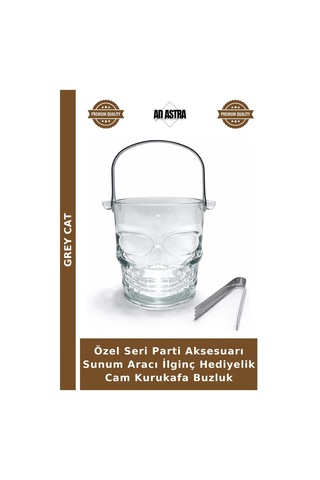 Özel Seri Parti Aksesuarı Sunum Aracı İlginç Hediyelik Cam Kurukafa Buzluk Şeffaf
