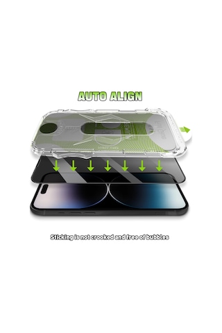 İphone 12 Pro Max İle Uyumlu Otomatik Takma Aparatlı Şeffaf / Hd Temperli Ekran Koruyucu Kırılmaz Cam