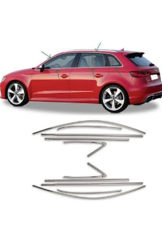 Audi A3 Hb Cam Çıtası Çerçevesi Krom Komple 2013-2020
