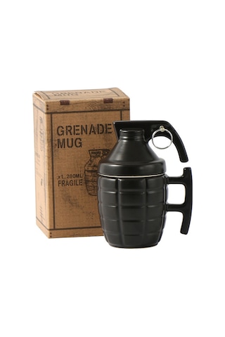 Yifomall Kreatif El Bombası Desenli Seramik Kupa, Kapaklı Fantezi Kahve/çay Bardak, Özel Hediyelik Fason Bardak Siyah Diğer