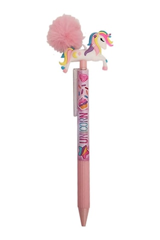 Unicorn Ponponlu Versatil Kalem Pembe 1 Adet Tek Boynuzlu Pompom 0,7 Uçlu Kalem Hediye Kalem Figürlü Sevimli Kalem