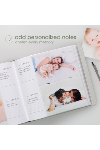 Bebek Fotoğraf Albümü, Yeni Ve Bekleyen Ebeveynler İçin Hatıra Kitabı, Cinsiyetsiz Bebek Aksesuarı, Baby Shower İçin İdeal Hediye, 200 Resim Tutar, Gri Ve Beyaz Puantiyeli
