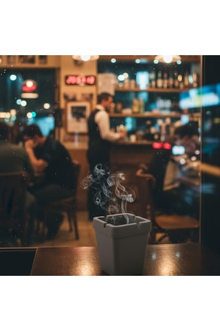 Kokusuz Kare Küllük Duman Ve Koku Tutucu Tasarım Balkon, Teras Ve İç Mekan Kullanımı Dayanıklı Plastik 10 X 7,5 Cm