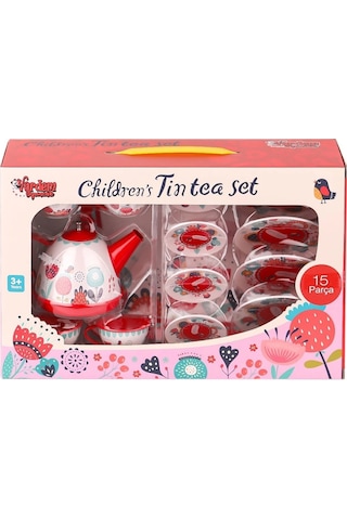 998a-998b Çiçek Desenli Metal Çay Seti 15 Parça -vardem Oyuncak