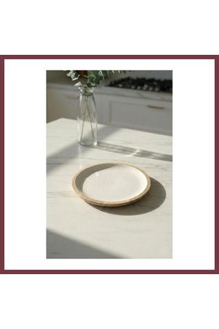 Storeşahin Mango Agacı Pasta Tabağı & Sunum Tabağı 20 Cm Krem Shn0720