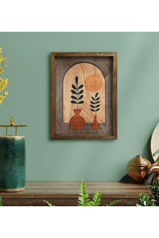 Bk Home Botanical Art Tasarımlı Doğal Masif Ahşap Çerçeveli Tablo (496632844)