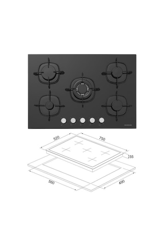 Silverline CS5801E7B01 S2-bo6502b02 Soho Davlumbaz 3457 Ankastre Set Siyah