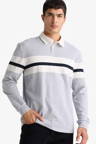 Defacto Regular Fit Polo Yaka Uzun Kollu Tişört E9382ax25augr210 Gri