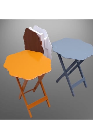 1448bng90095çanta Zigon Sehpa Yonca Dörtlü Model Mdf 4renk Ceviz-hardal-beyaz Ve Gri Renk Uyum