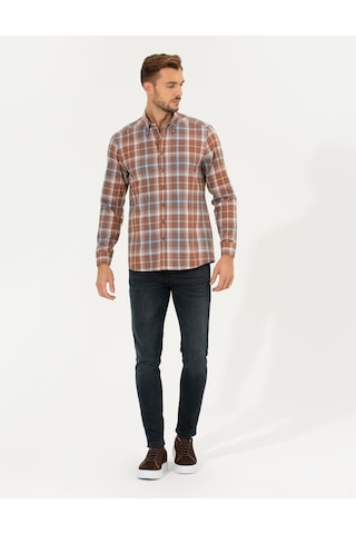 Pierre Cardin Erkek Bordo Desenli Gömlek 50265979-vr014 Bordo