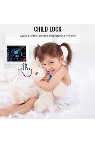 Suofeng Akıllı Uzaktan Kontrollü K5 Su Isıtma Termostatı - Wifi, Lcd Ekran, 3a, 5-60 C