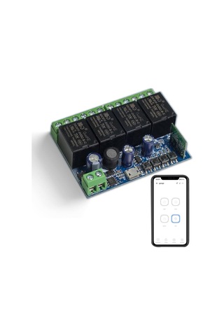 Youmex 4 Yollu Wifi Röle, Dc Girişli Akıllı Ev Cihazı, Kablosuz Uzaktan Işık Kontrolü, Çok Fonksiyonlu Ev Otomasyonu Aleti