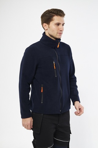 Mervem Lacivert Tam Fermuarlı 3 Cepli Polar Lacivert