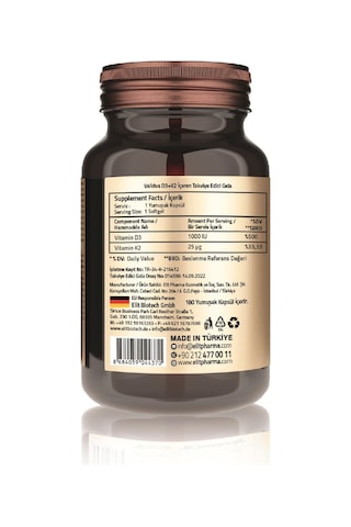 Validus Vitamin D3 + Vitamin K2 180 Softgel