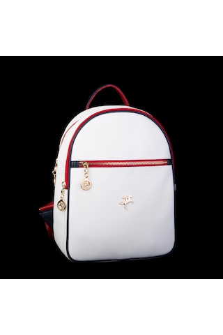 Nas Bag Kadın Orta Boy Sırt Çantası Beyaz Kırmızı Laci Lacste Çok Renkli