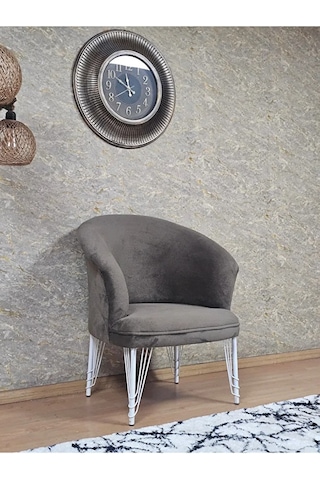 Tekli Teddy Beyaz Boyalı Telli Ayak Çay Seti Koltuk Tekli Berjer Çok Renkli