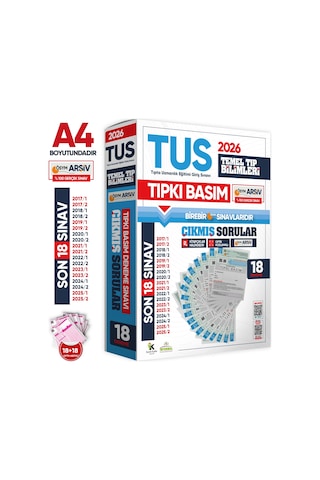 Karakutu Yayınları 2026 Tus Temel Tıp Bilimleri Ösym Çıkmış Soru Tıpkı Basım Son 9 Yıl 18li Deneme Kitapçığı