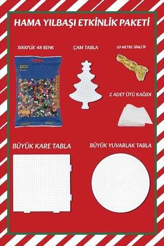 Hama Boncuk Yılbaşı Yeni Yıl Ağaç Süsleme Paketi