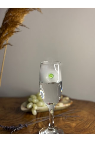 Şampanya Kadehi Gülen Yüz Figürlü 2'li Şeffaf