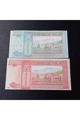 Escoines Koleksiyon 39963675dd6388cbc7 2020 Moğolistan 10/20tugrik Takım Eski Yabancı Çil Kağıt Para