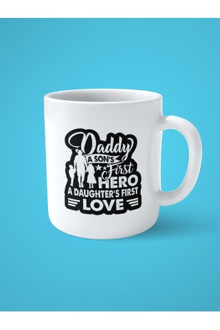 Daddy Son Babalar Günü Baskılı Kupa Bardak Çok Renkli