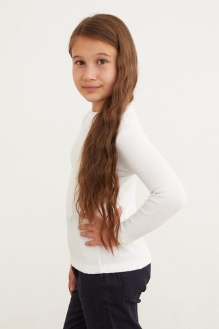 Fitilli Dik Yaka Kız Çocuk Body 26kcck7819134175-beyaz Beyaz
