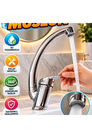 Su Tasarruflu Modern Musluk Başlığı Kolay Montajlı Kompakt Tasarım