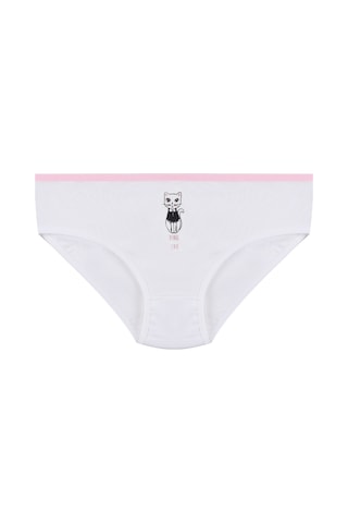 Kız Çocuk 6'lı Sevimli Fare Desenli Slip 1054 Beyaz