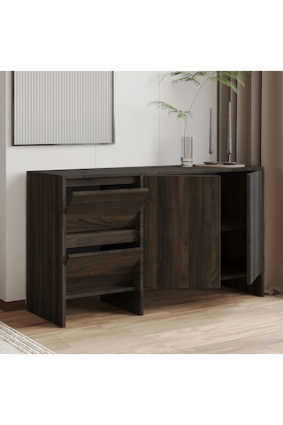 Laris 130 Cm Modern Konsol 4 Kapaklı, Yüksek Ayaklı, Minimalist Tasarım Ceviz